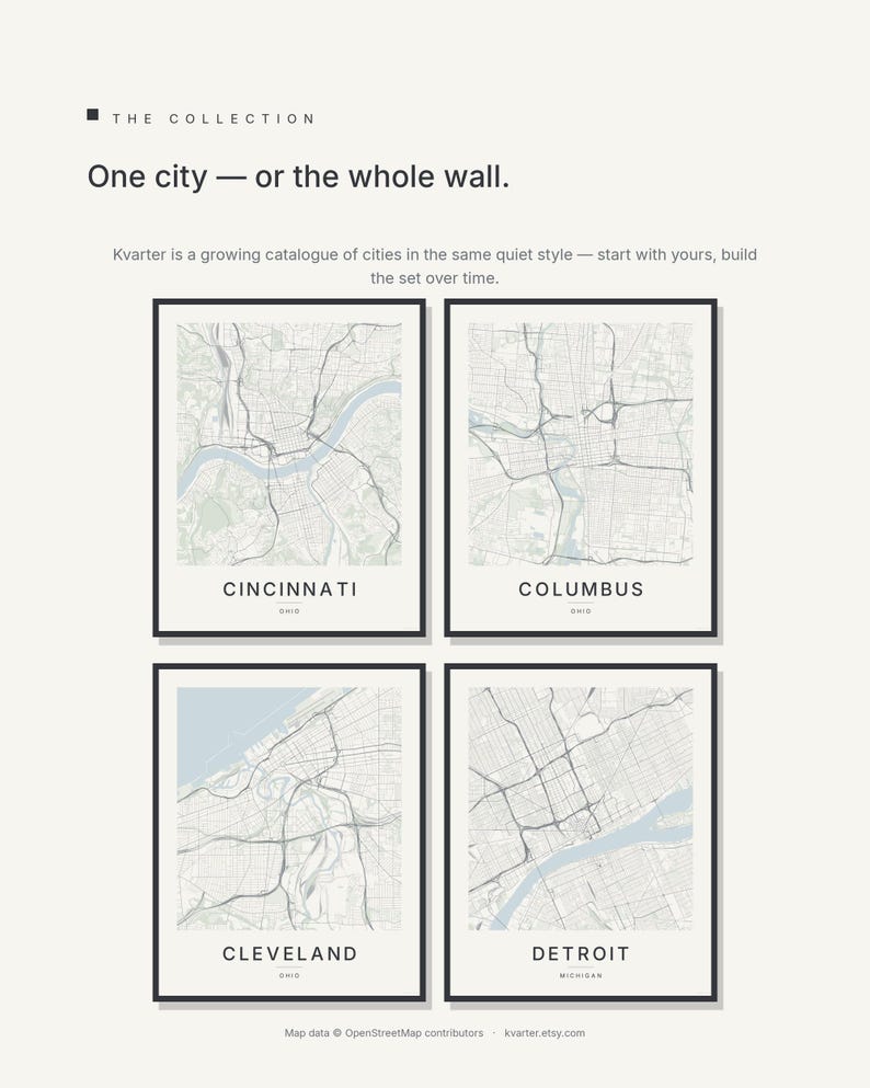 Cincinnati map wall art — Listing image 07 — gallerywall