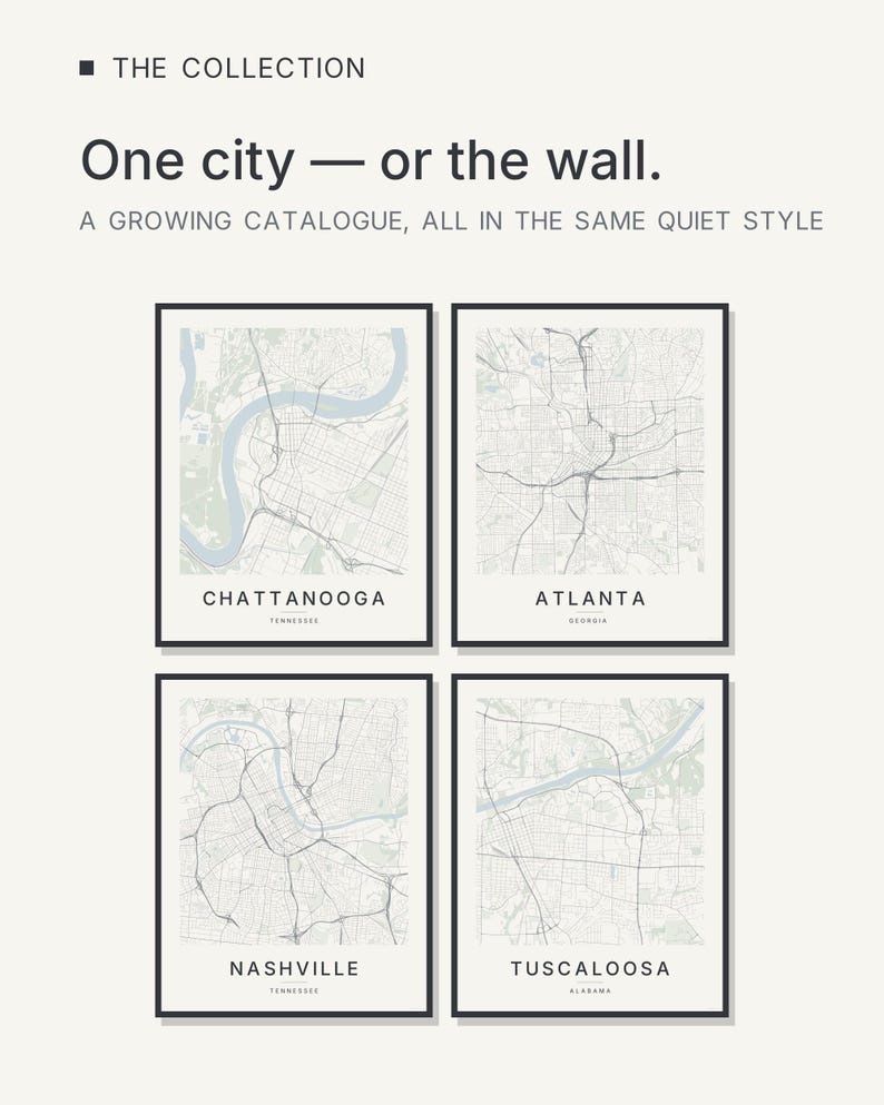 Chattanooga map wall art — Listing image 07 — gallerywall