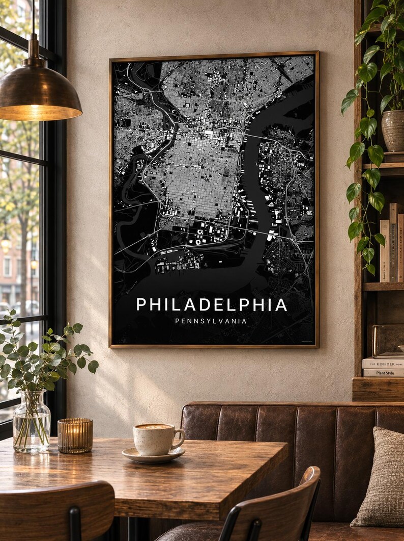 Philadelphia map wall art — Listing image 04 — detail