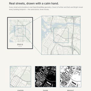 Oulu map wall art — Listing image 04 — detail