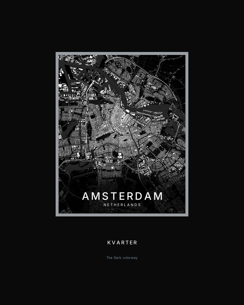 Amsterdam map wall art — Listing image 08 — hero dark