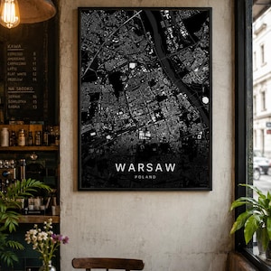 Warsaw map wall art — Listing image 08 — hero dark