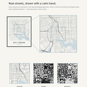 Baltimore map wall art — Listing image 04 — detail