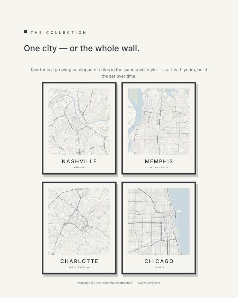 Nashville map wall art — Listing image 07 — gallerywall