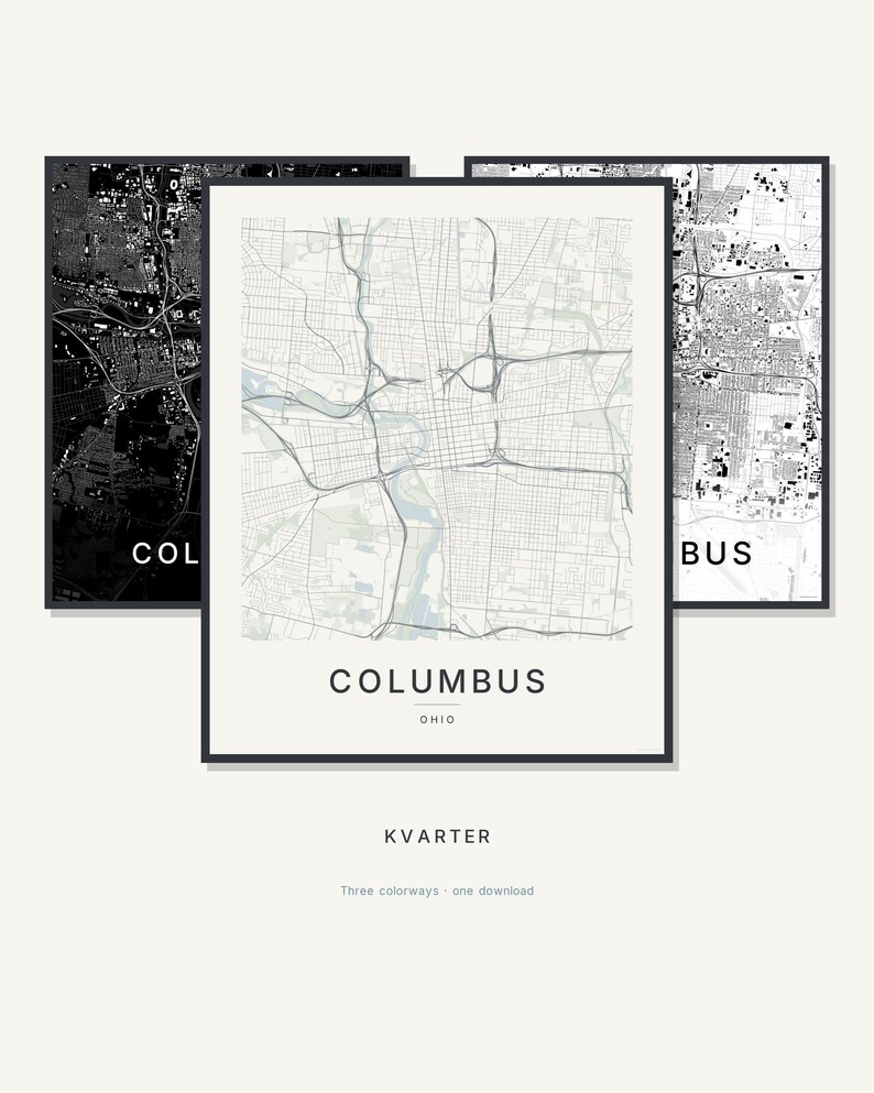 Columbus map wall art — Listing image 01 — hero