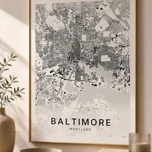 Baltimore map wall art — Photo of the poster in an interior