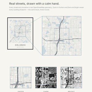 Orlando map wall art — Listing image 04 — detail