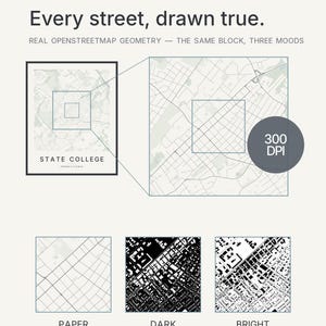 State College map wall art — Listing image 08 — hero dark