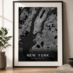 New York map wall art — Photo of the poster in an interior