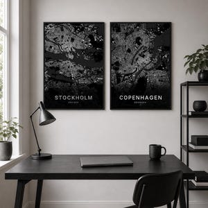 Copenhagen Map Print, Wall Art, Printable, Digital Download, City Map Poster, Scandi Decor, Housewarming Gift image 3