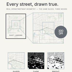 East Lansing map wall art — Listing image 05 — whatyouget