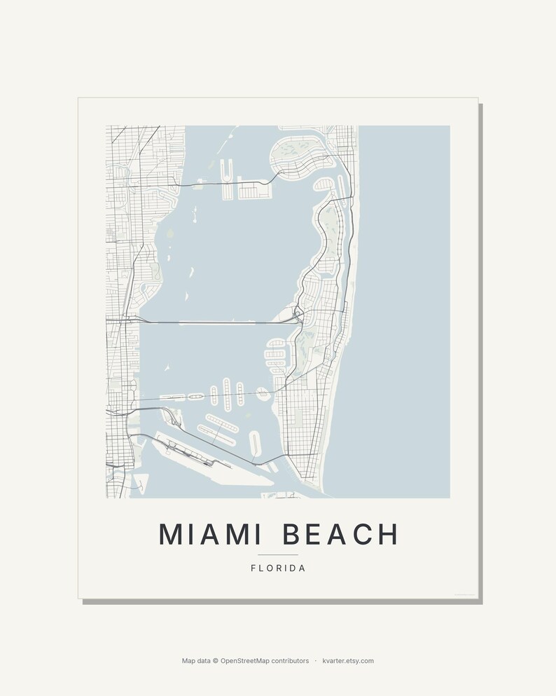 Miami Beach map wall art — Listing image 03 — flat