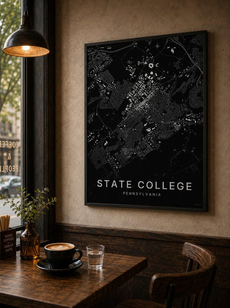 State College map wall art — Listing image 05 — whatyouget