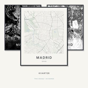 Madrid Map Print, Madrid Poster, Modern Wall Art, Minimalist City Map, Spain Printable, Digital Download, Housewarming Gift