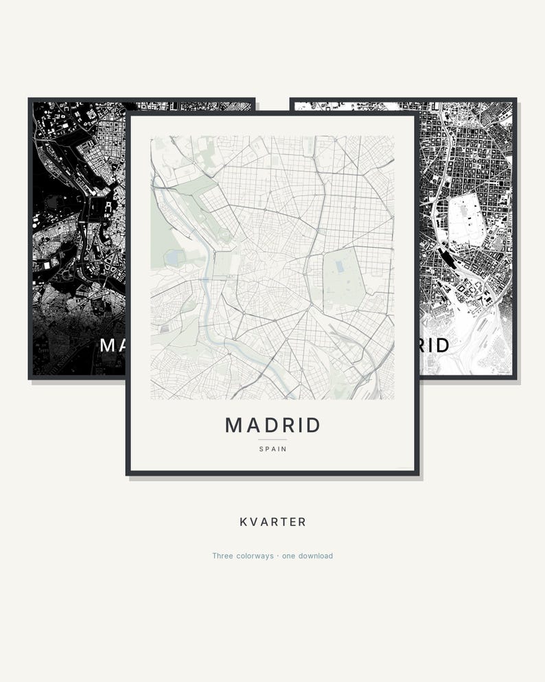 Madrid map wall art — Listing image 01 — hero