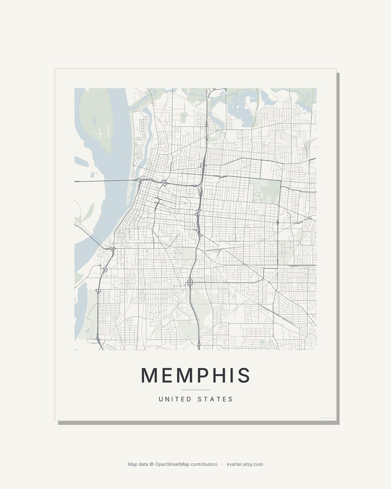 Memphis map wall art — Listing image 03 — flat