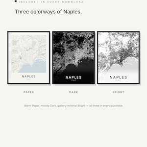 Naples map wall art — Listing image 02 — colorways