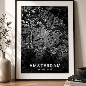 Amsterdam map wall art — Photo of the poster in an interior