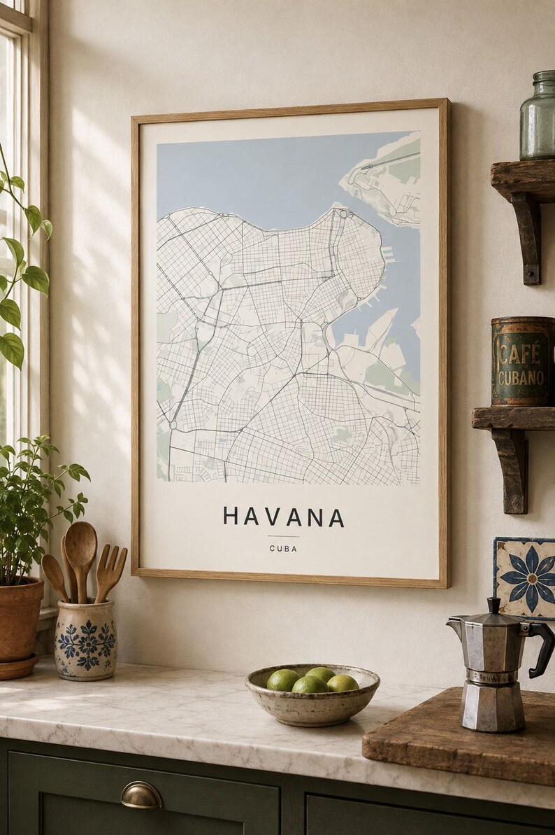 Havana map wall art — Listing image 04 — detail