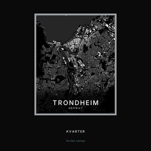 Trondheim map wall art — Listing image 08 — hero dark