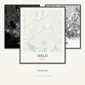 Oslo Map Print, Oslo Poster, Scandinavian Wall Art, Minimalist City Map, Norway Printable, Digital Download, Housewarming Gift