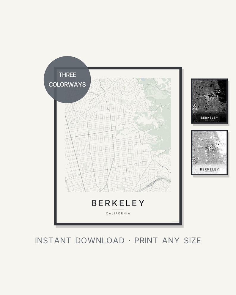 Berkeley map wall art — Listing image 01 — hero