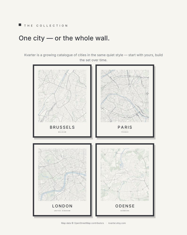 Brussels map wall art — Listing image 07 — gallerywall