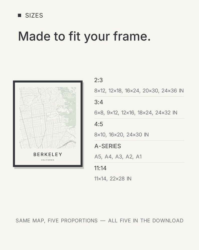 Berkeley map wall art — Listing image 07 — gallerywall