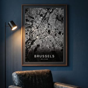 Brussels map wall art — The poster in a room (AI-generated)