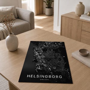 Helsingborg-Stadtplan als Kunstdruck, Wandbild zum Ausdrucken, Digitaler Download, Minimalistisches Stadtplan-Poster, Skandinavische Deko, Einzugsgeschenk Bild 3