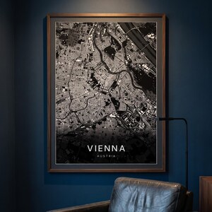 Vienna map wall art — The poster in a room (AI-generated)