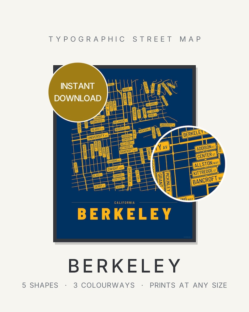 Berkeley map wall art — Listing image 01 — hero