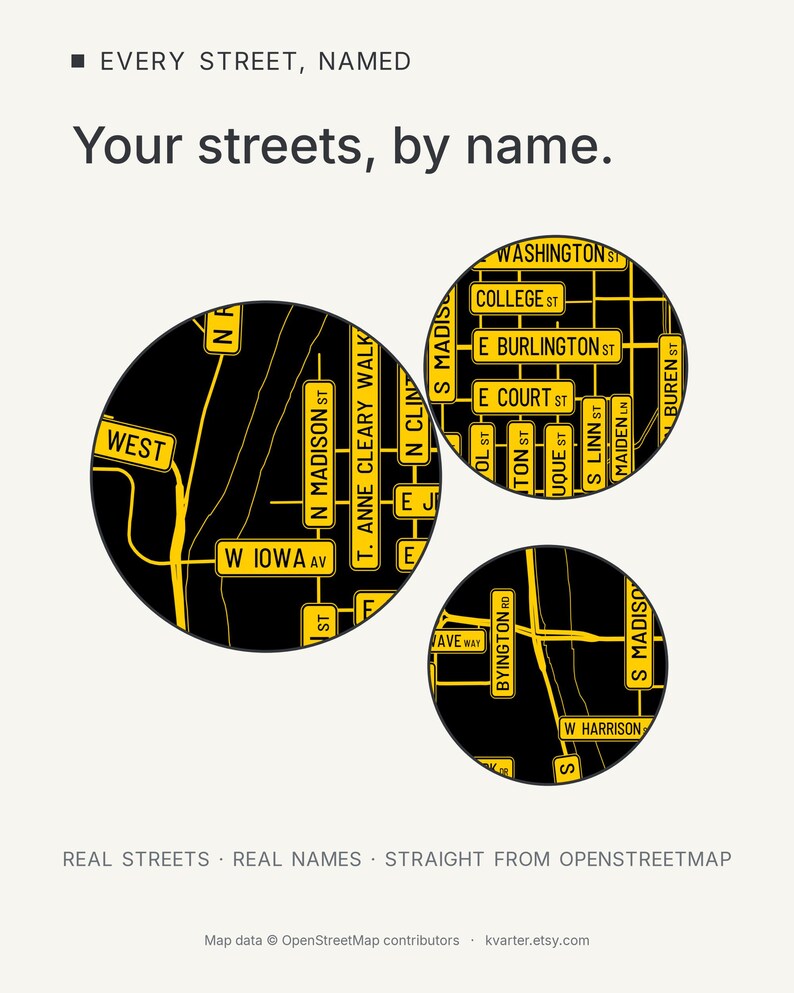 Iowa City map wall art — Listing image 03 — findstreet