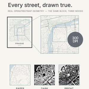 Prague map wall art — Listing image 04 — detail