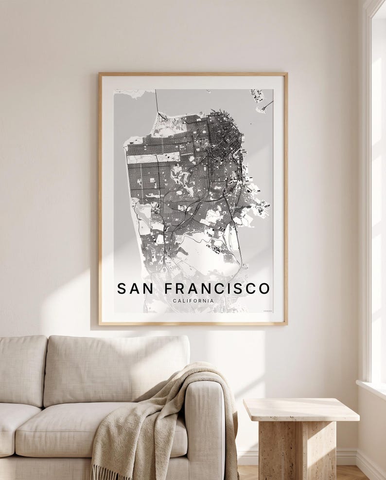 San Francisco map wall art — Listing image 08 — hero dark