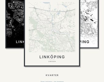 Linkoping Map Print, City Poster, Printable Wall Art, Minimalist City Map, Digital Download, Scandi Decor, Housewarming Gift