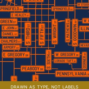 Champaign map wall art — Listing image 06 — platecraft