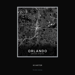Orlando map wall art — Listing image 08 — hero dark