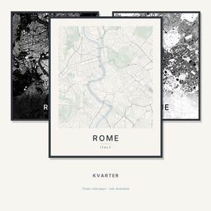 Rome Map Print, Rome Poster, Modern Wall Art, Minimalist City Map, Italy Printable, Digital Download, Housewarming Gift