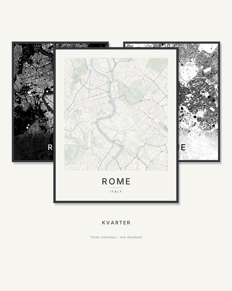 Rome map wall art — Listing image 01 — hero