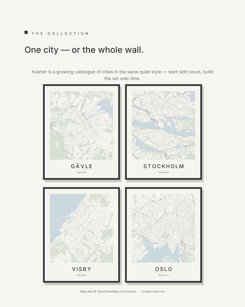 Gavle Map Print, Wall Art, Printable, Digital Download, Minimalist City Map Poster, Scandi, Housewarming Gift image 7
