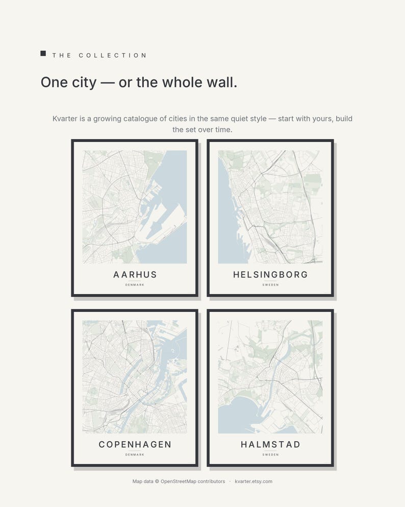 Aarhus Map Print, Wall Art, Printable, Digital Download, Minimalist City Map Poster, Scandi Housewarming Gift image 7