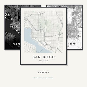 San Diego Map Print, San Diego Poster, Modern Wall Art, Minimalist City Map, United States Printable, Digital Download, Housewarming Gift