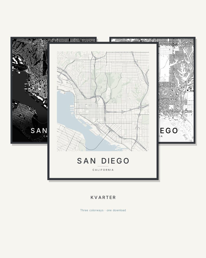 San Diego map wall art — Listing image 01 — hero