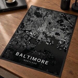 Baltimore map wall art — Photo of the poster in an interior