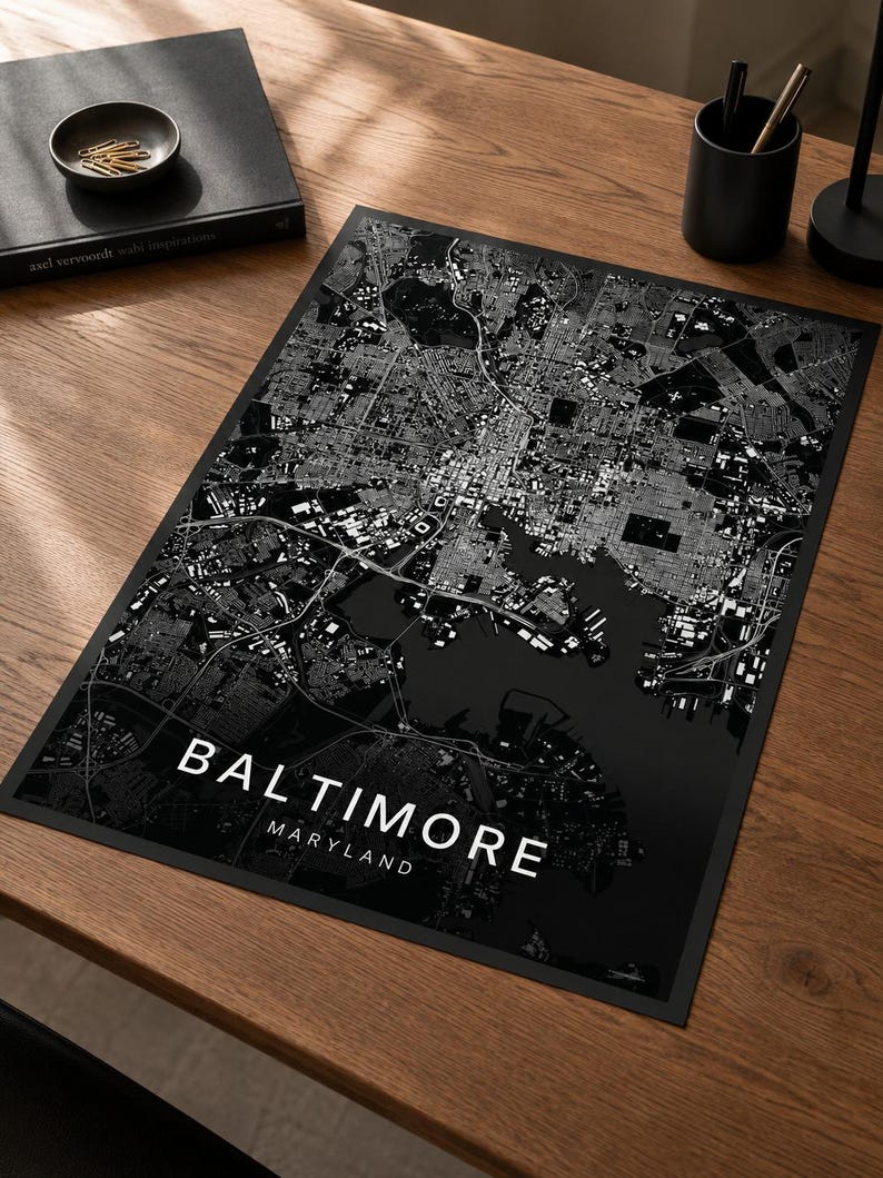 Baltimore map wall art — Photo of the poster in an interior