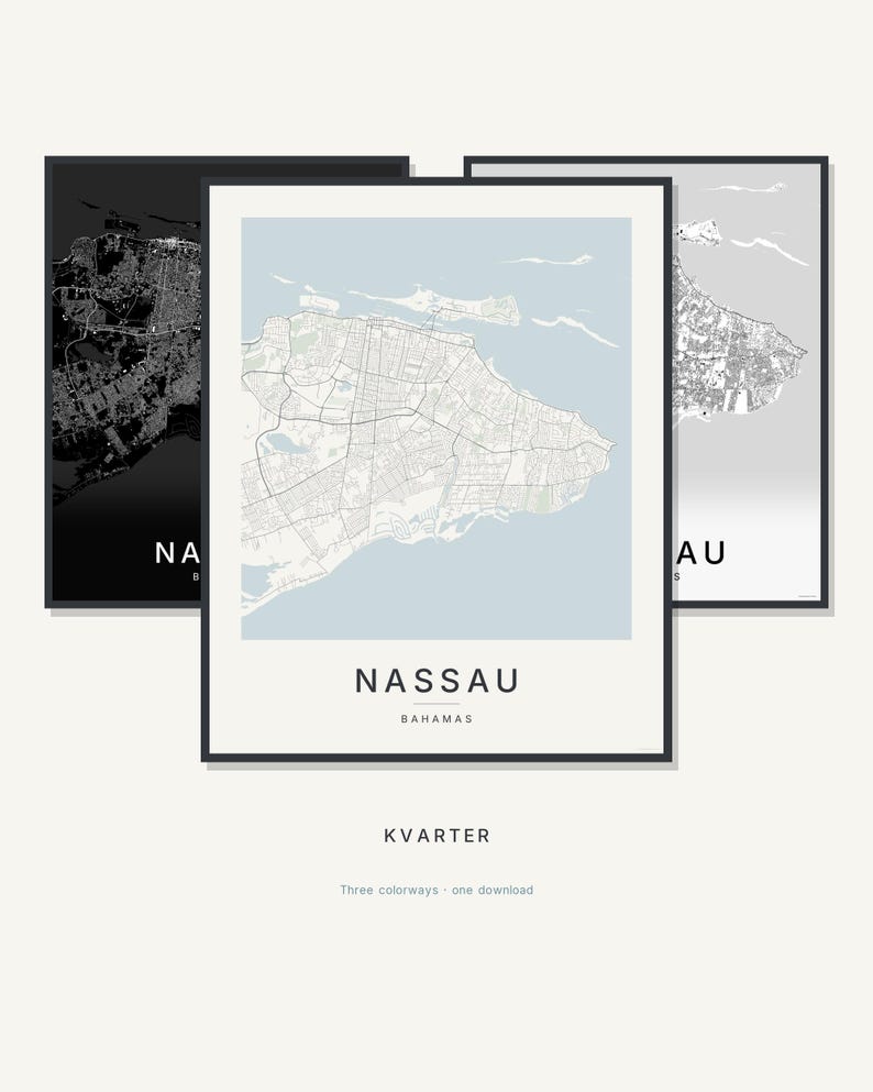 Nassau map wall art — Listing image 01 — hero