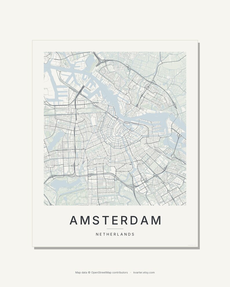 Amsterdam map wall art — Listing image 03 — flat