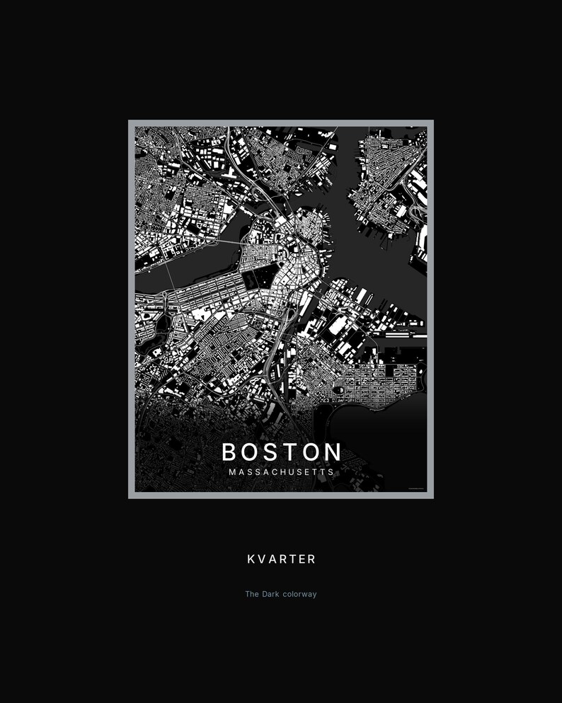 Boston map wall art — Listing image 08 — hero dark