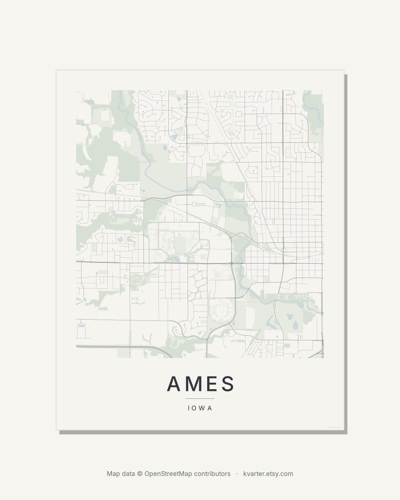Ames map wall art — Listing image 07 — gallerywall